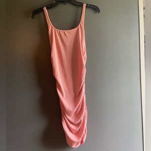Pink scoop neck mini dress